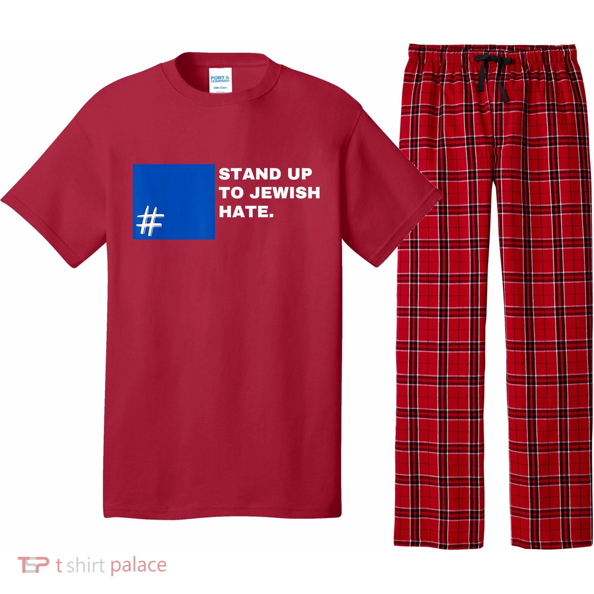 Stand Up To Jewish Hate Blue Square Support Israel Pajama Set
