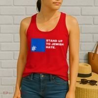 Stand Up To Jewish Hate Blue Square Support Israel Women's Tank Top thumb 2