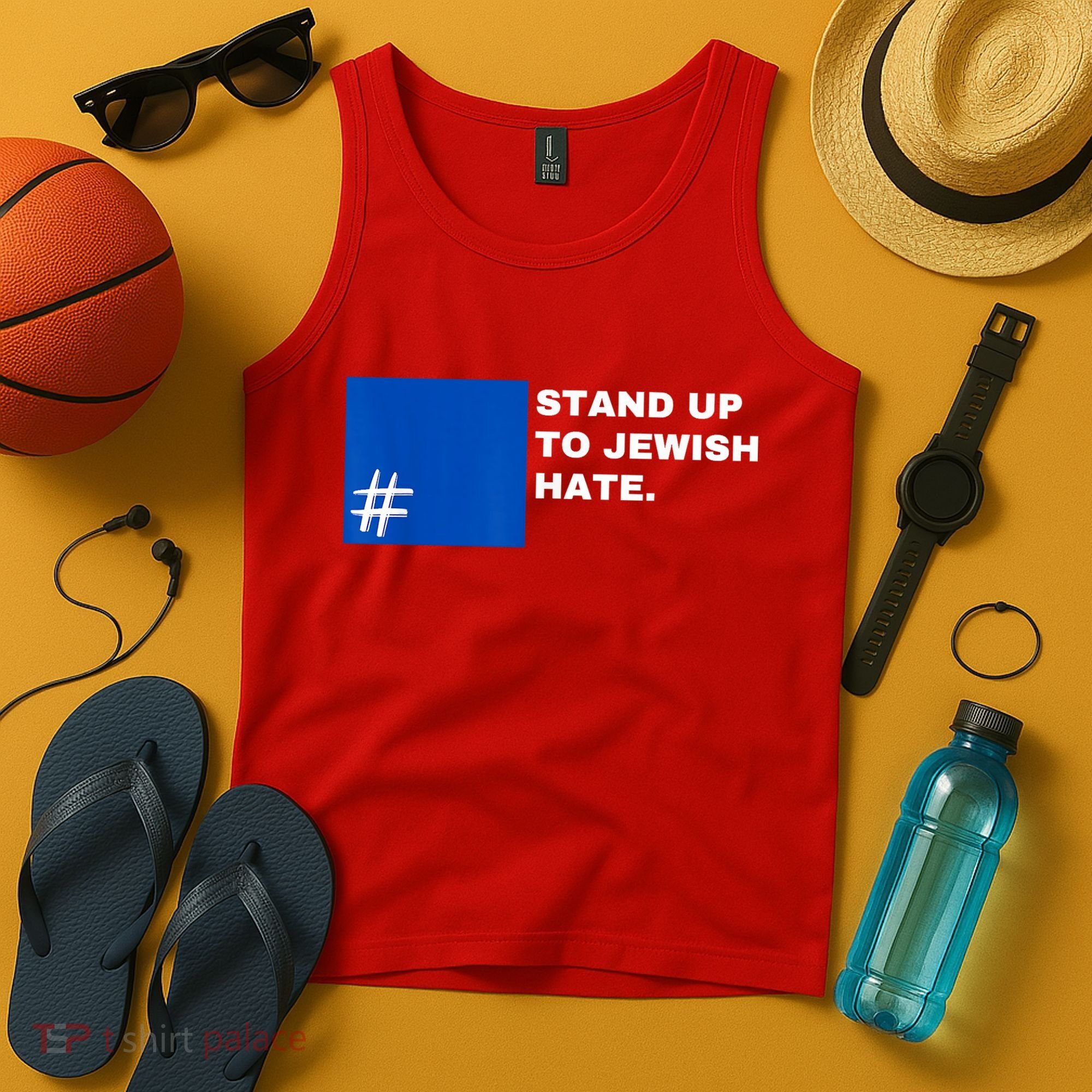 Stand Up To Jewish Hate Blue Square Support Israel Tank Top