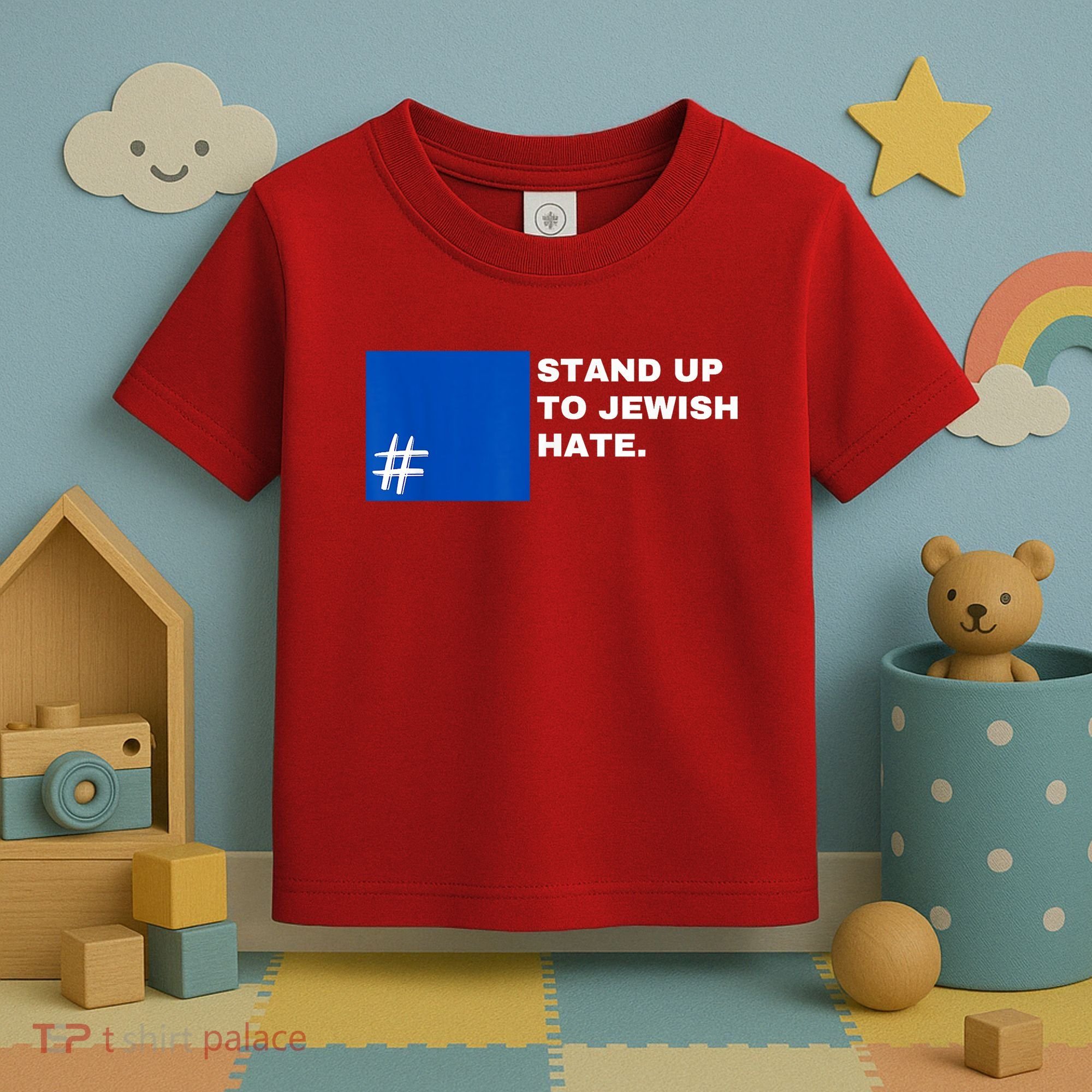 Stand Up To Jewish Hate Blue Square Support Israel Toddler T-Shirt