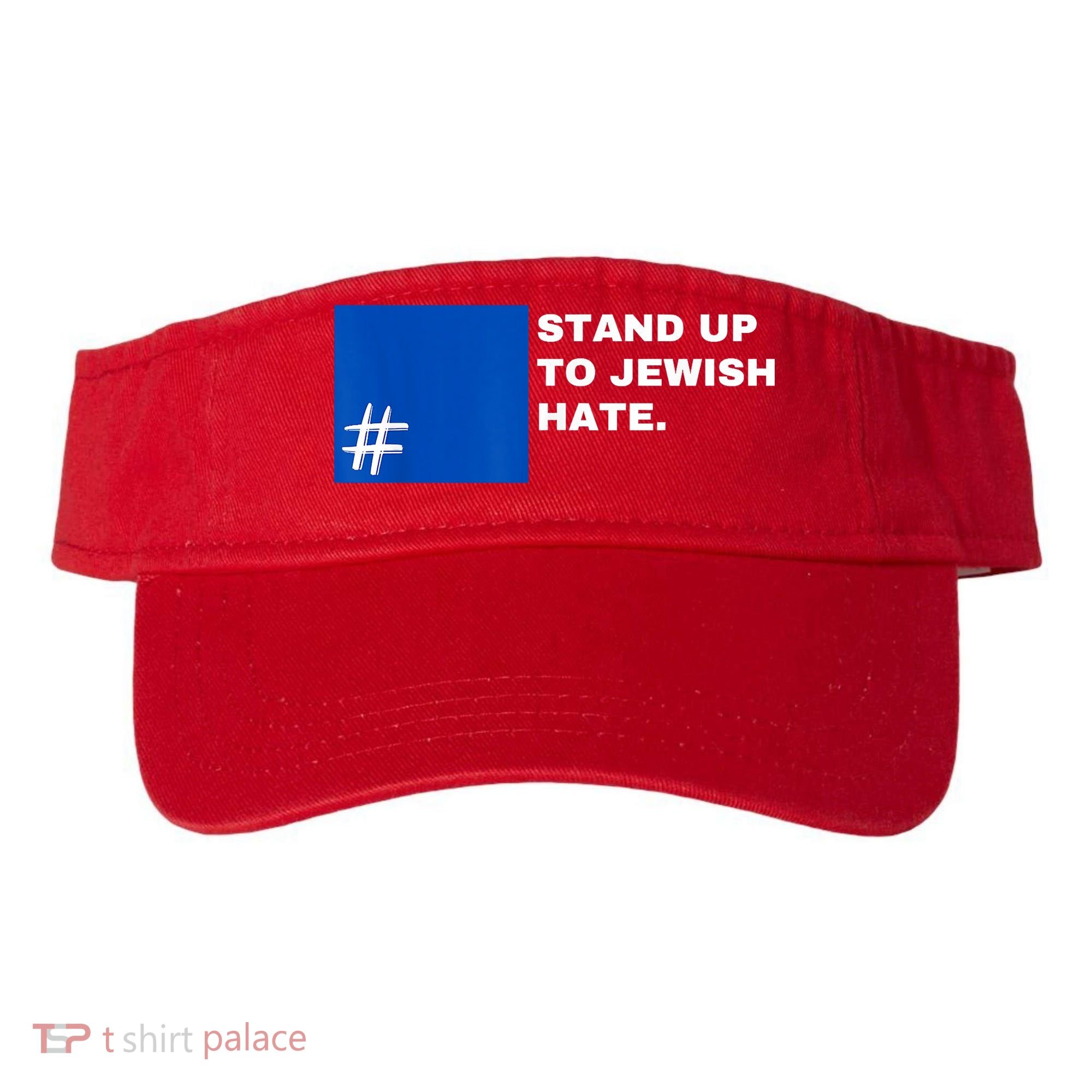 Stand Up To Jewish Hate Blue Square Support Israel Visor