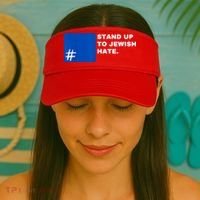 Stand Up To Jewish Hate Blue Square Support Israel Visor thumb 2