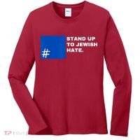 Stand Up To Jewish Hate Blue Square Support Israel Women's Long Sleeve Shirt thumb 0