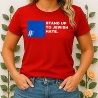 Stand Up To Jewish Hate Blue Square Support Israel Women's T-Shirt thumb 2