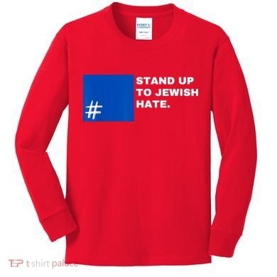 Stand Up To Jewish Hate Blue Square Support Israel Kids Long Sleeve Shirt