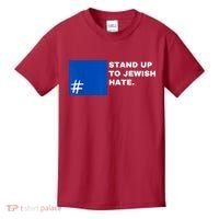 Stand Up To Jewish Hate Blue Square Support Israel Kids T-Shirt thumb 0