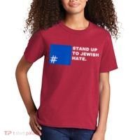 Stand Up To Jewish Hate Blue Square Support Israel Kids T-Shirt thumb 2