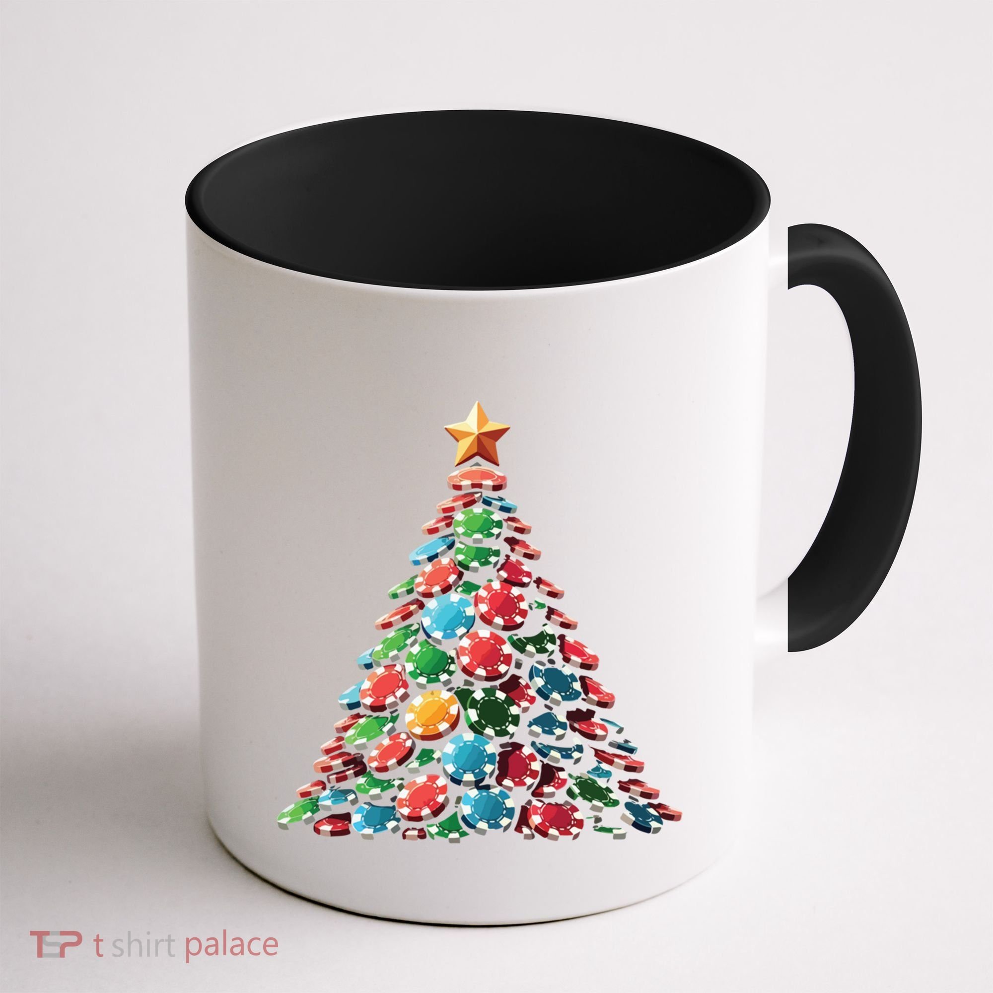 Shuffle Up The Holidays Poker Christmas Tree Vibes Gift Coffee Mug