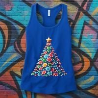 Shuffle Up The Holidays Poker Christmas Tree Vibes Gift Women's Tank Top thumb 3