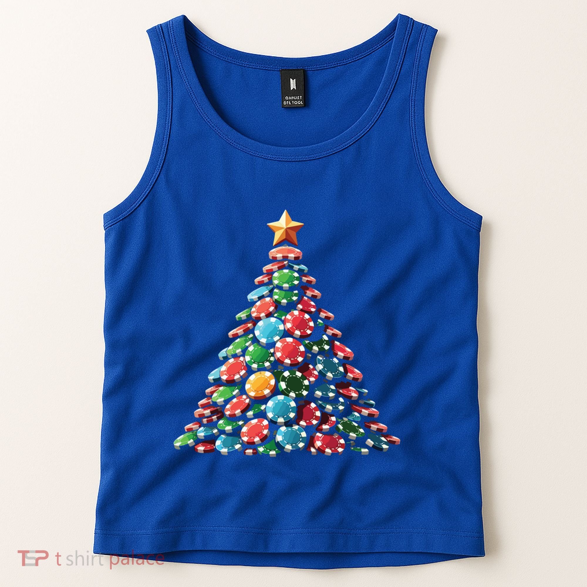 Shuffle Up The Holidays Poker Christmas Tree Vibes Gift Tank Top