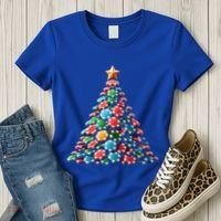 Shuffle Up The Holidays Poker Christmas Tree Vibes Gift Women's T-Shirt thumb 3