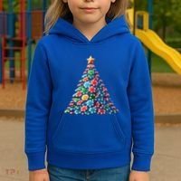 Shuffle Up The Holidays Poker Christmas Tree Vibes Gift Kids Hoodie thumb 3