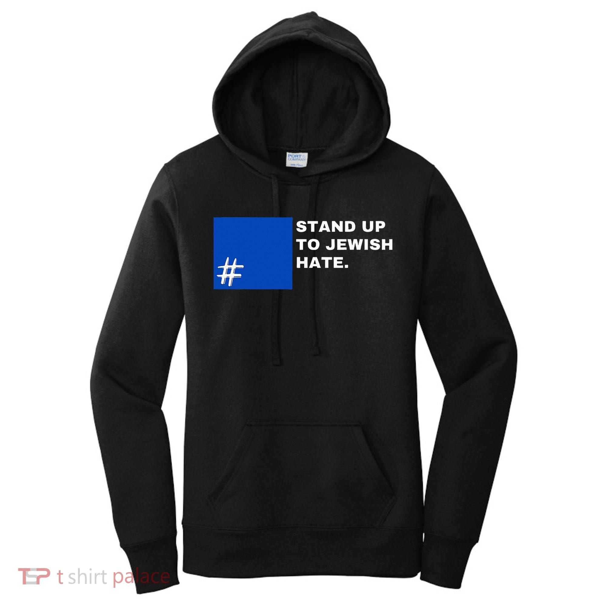 Stand Up To Jewish Hate Blue Square Support Israel   Women's Hoodie