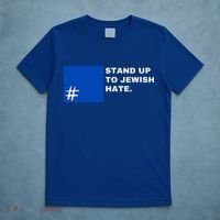 Stand Up To Jewish Hate Blue Square Support Israel   T-Shirt thumb 5