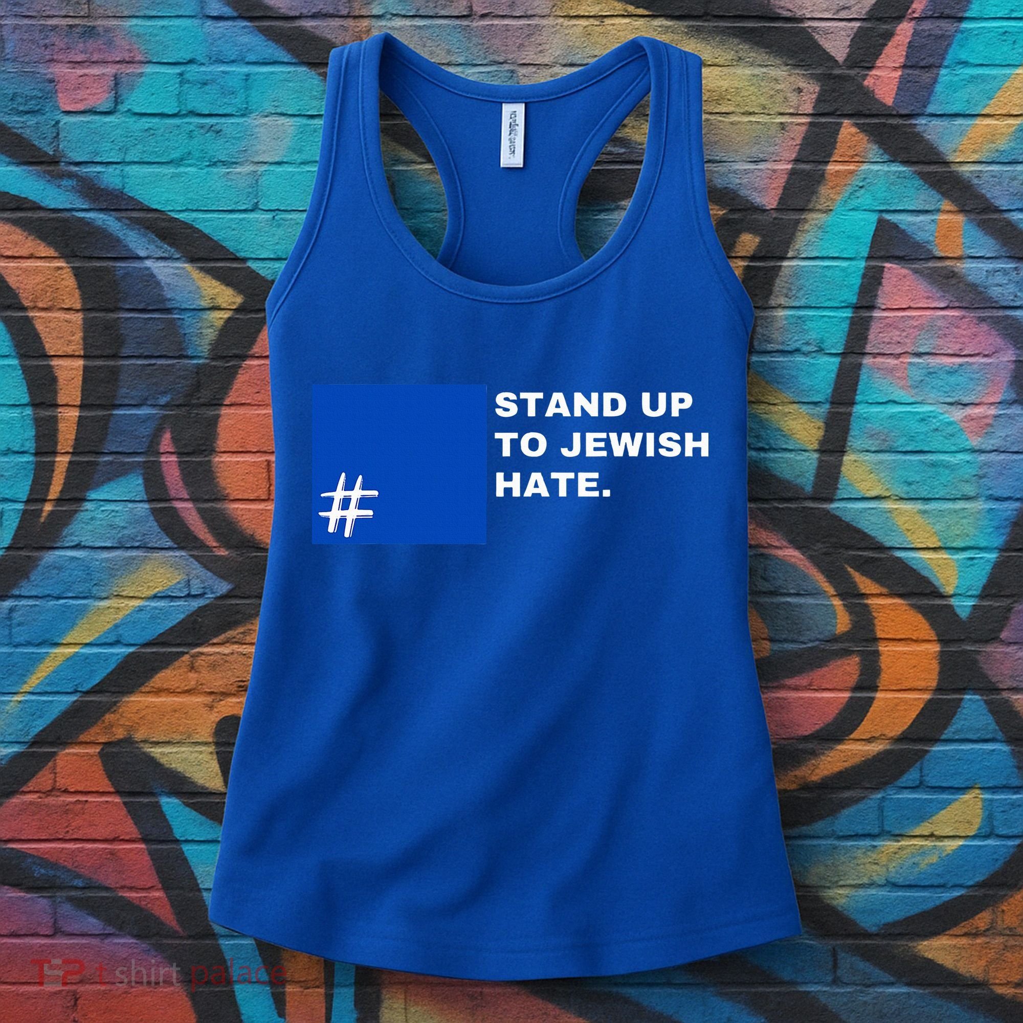 Stand Up To Jewish Hate Blue Square Support Israel   Women's Tank Top