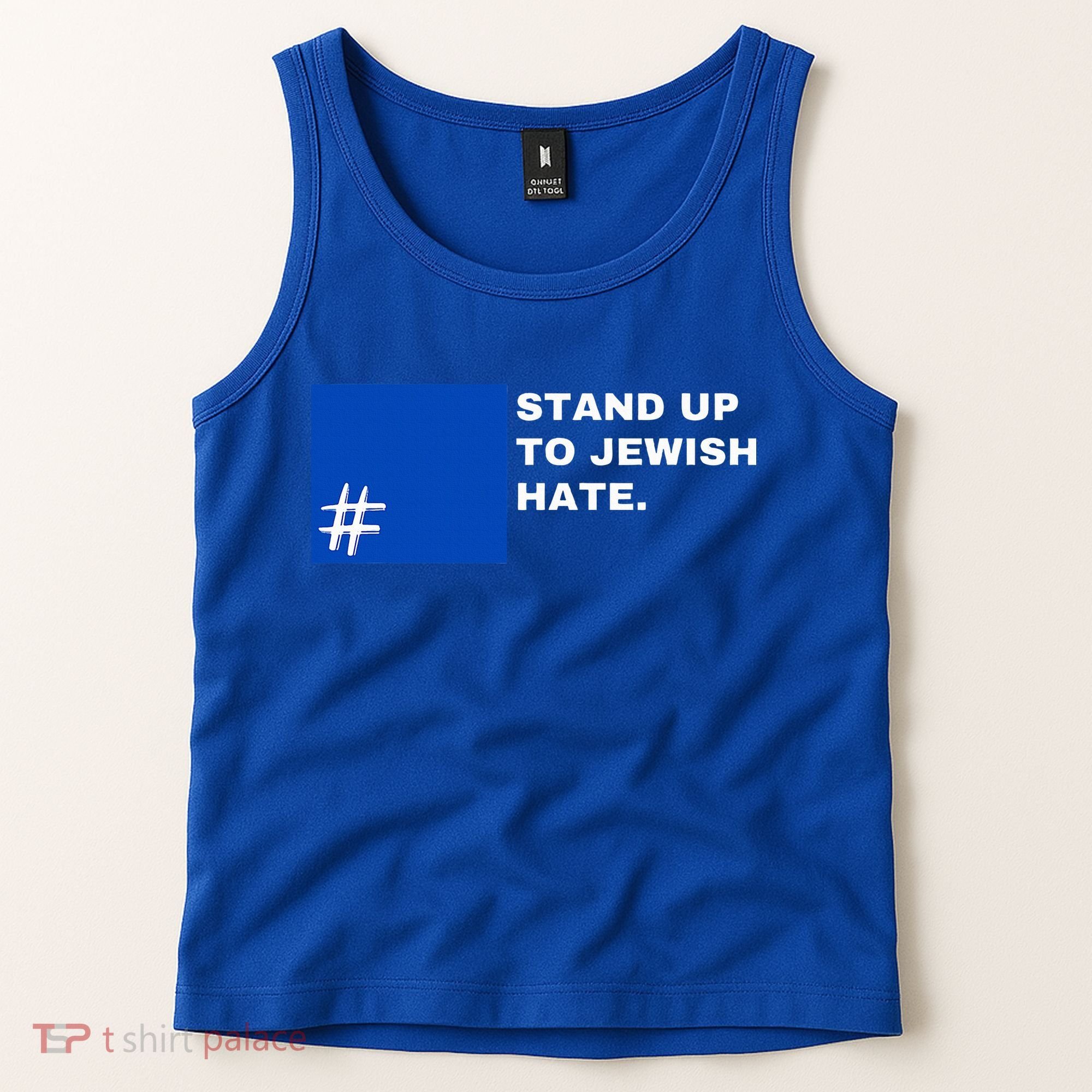 Stand Up To Jewish Hate Blue Square Support Israel   Tank Top
