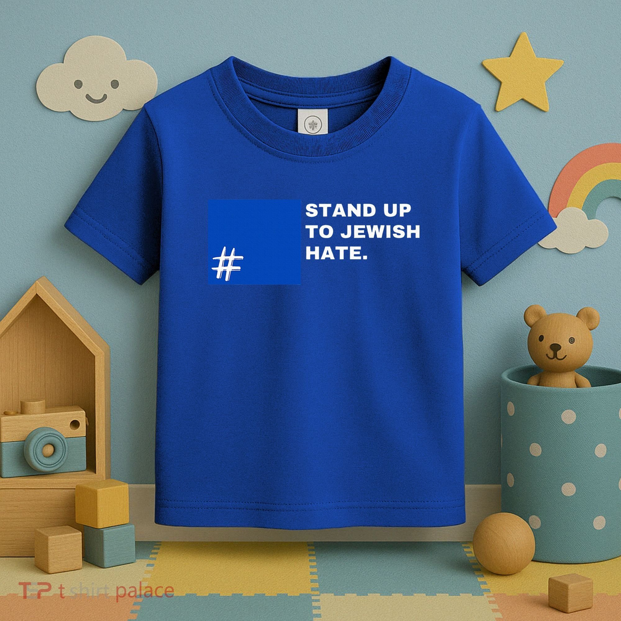 Stand Up To Jewish Hate Blue Square Support Israel   Toddler T-Shirt