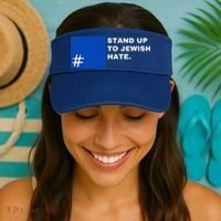 Stand Up To Jewish Hate Blue Square Support Israel   Visor thumb 2