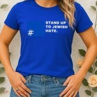 Stand Up To Jewish Hate Blue Square Support Israel   Women's T-Shirt thumb 2