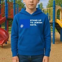 Stand Up To Jewish Hate Blue Square Support Israel   Kids Hoodie thumb 2