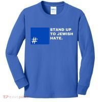 Stand Up To Jewish Hate Blue Square Support Israel   Kids Long Sleeve Shirt thumb 0