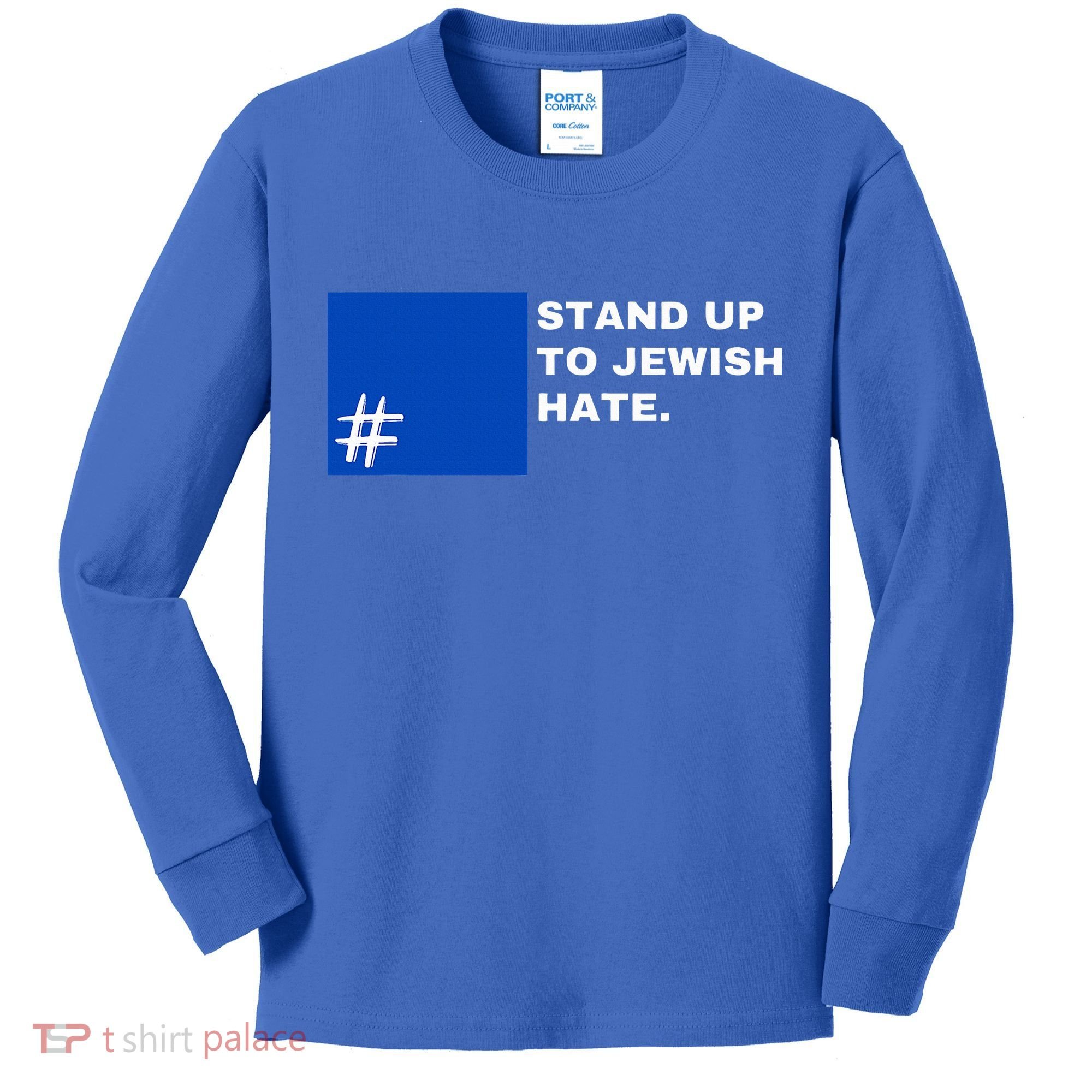 Stand Up To Jewish Hate Blue Square Support Israel   Kids Long Sleeve Shirt