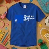 Stand Up To Jewish Hate Blue Square Support Israel   Kids T-Shirt thumb 3
