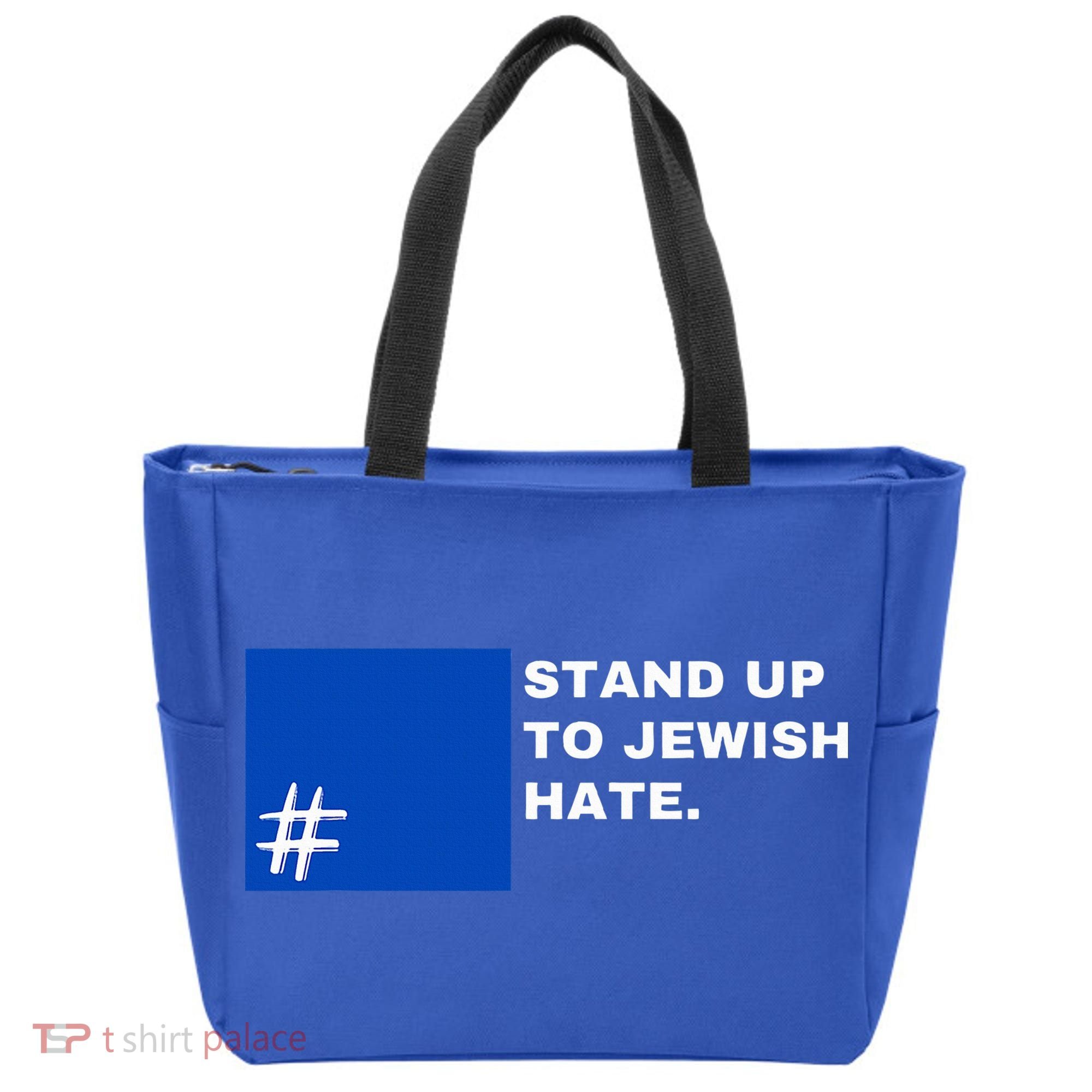 Stand Up To Jewish Hate Blue Square Support Israel   Tote Bag