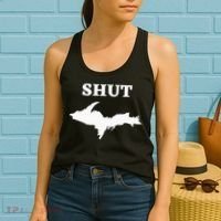 Shut UP Upper Peninsula Yooper Michigan U.P. Women's Tank Top thumb 2