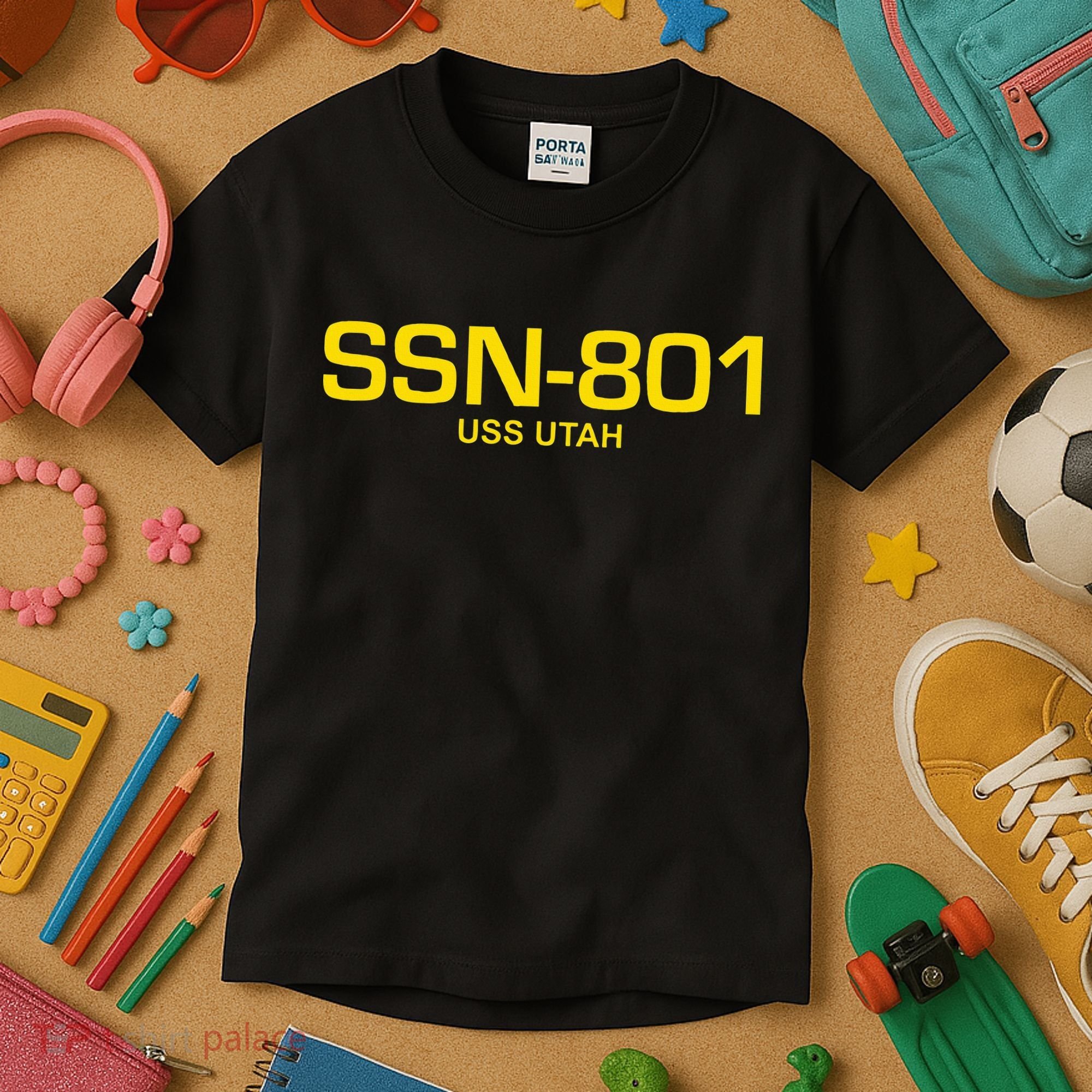 Ssn801 Uss Utah Kids T-Shirt