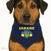 Support Ukrainian, Ukrainian Gift USA-Made Doggie Bandana thumb 1