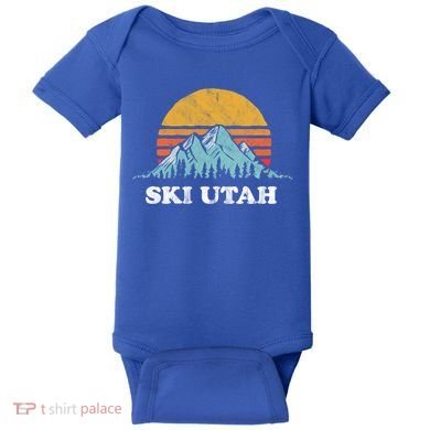 Ski Utah Vintage Retro Vibe Skiing Cute Gift Baby Bodysuit