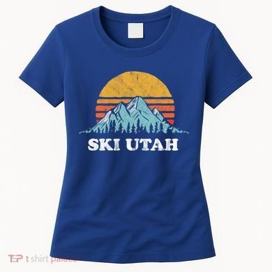 Ski Utah Vintage Retro Vibe Skiing Cute Gift Women's T-Shirt