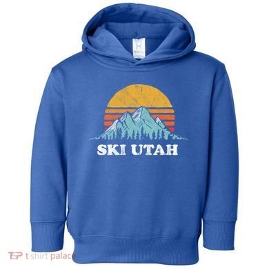 Ski Utah Vintage Retro Vibe Skiing Gift Toddler Hoodie