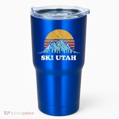 Ski Utah Vintage Retro Vibe Skiing Cool Gift Tumbler