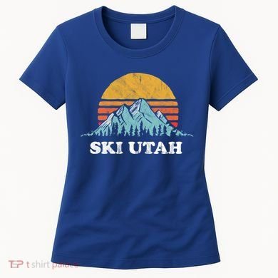 Ski Utah Vintage Retro Vibe Skiing Cool Gift Women's T-Shirt