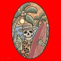 Skeleton Vacation Santa Hat thumb 1