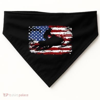 Snowmobile Vintage American Flag USA-Made Doggie Bandana