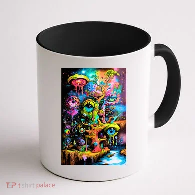 Surreal Vision: A Psychedelic Dreamscape Coffee Mug back