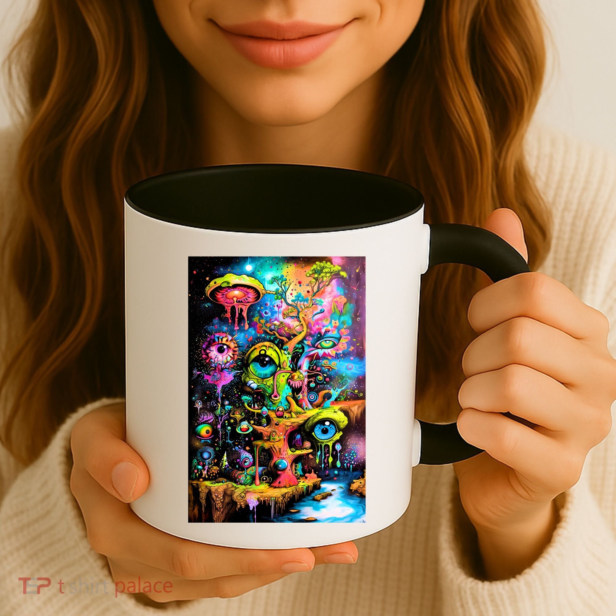 Surreal Vision: A Psychedelic Dreamscape Coffee Mug