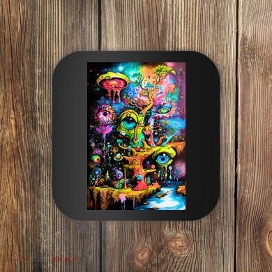 Surreal Vision: A Psychedelic Dreamscape Coaster