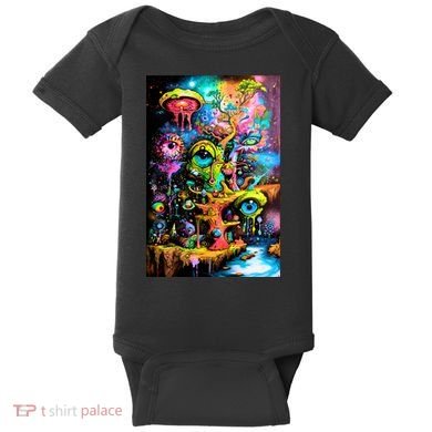 Surreal Vision: A Psychedelic Dreamscape Baby Bodysuit