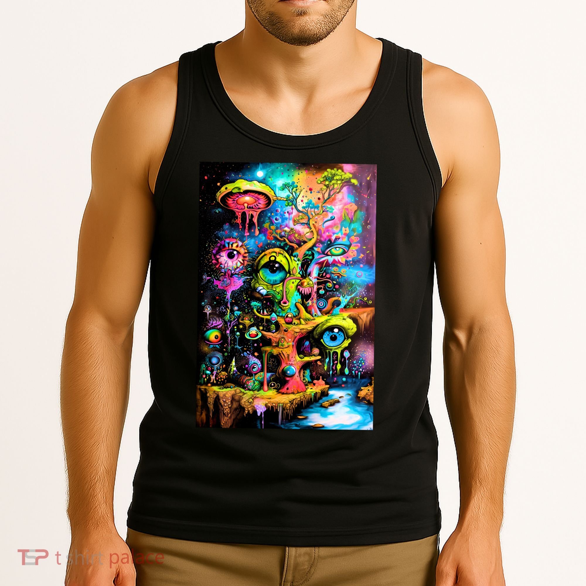 Surreal Vision: A Psychedelic Dreamscape Tank Top