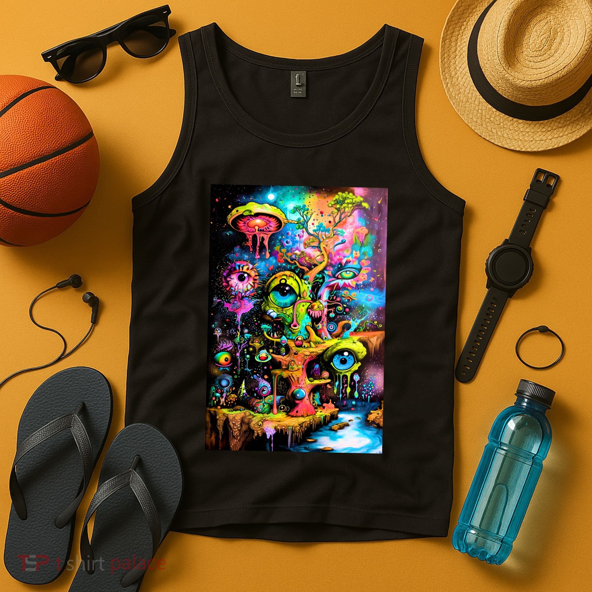 Surreal Vision: A Psychedelic Dreamscape Tank Top