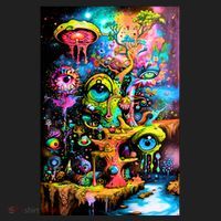 Surreal Vision: A Psychedelic Dreamscape Golf Towel thumb 3