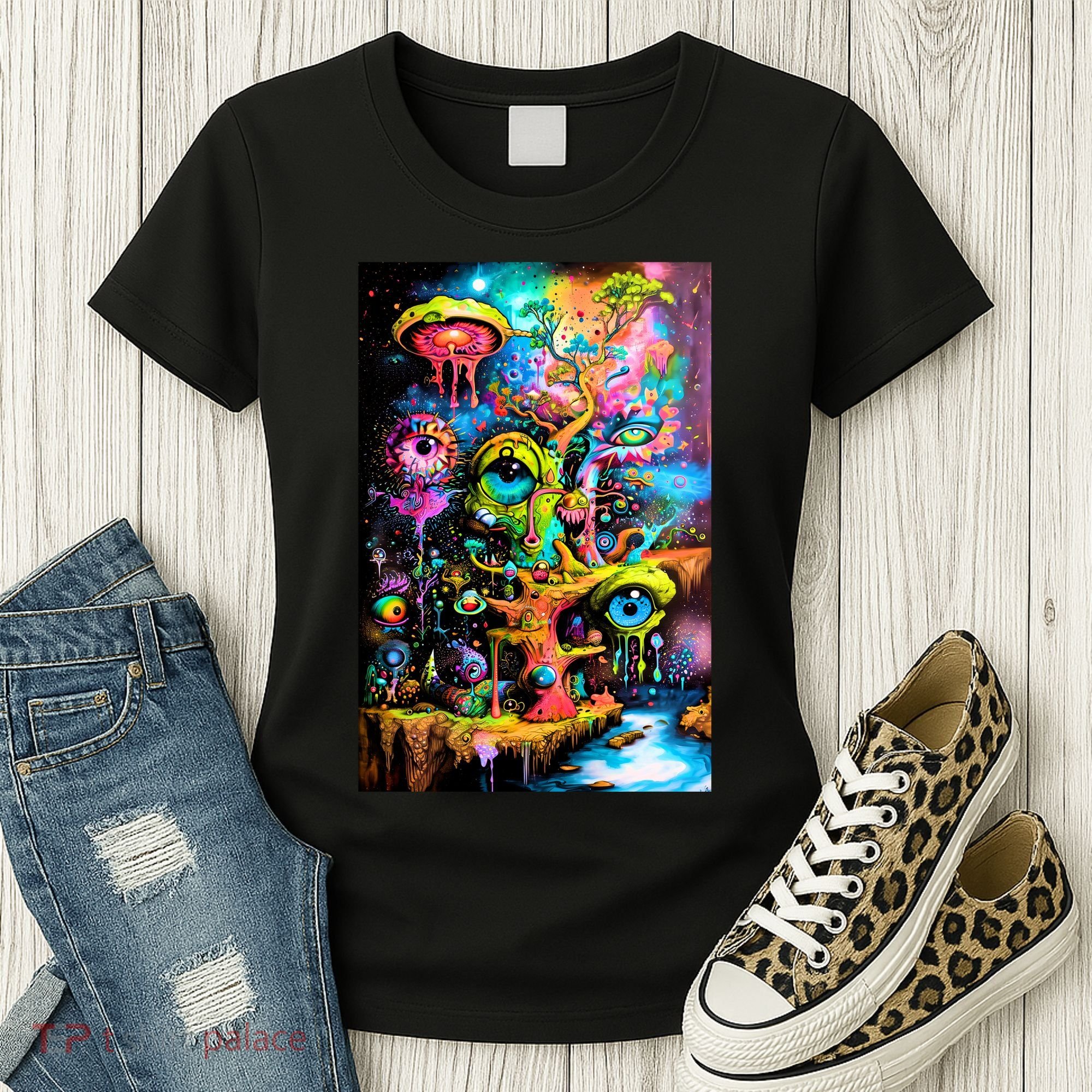 Surreal Vision: A Psychedelic Dreamscape Women's T-Shirt