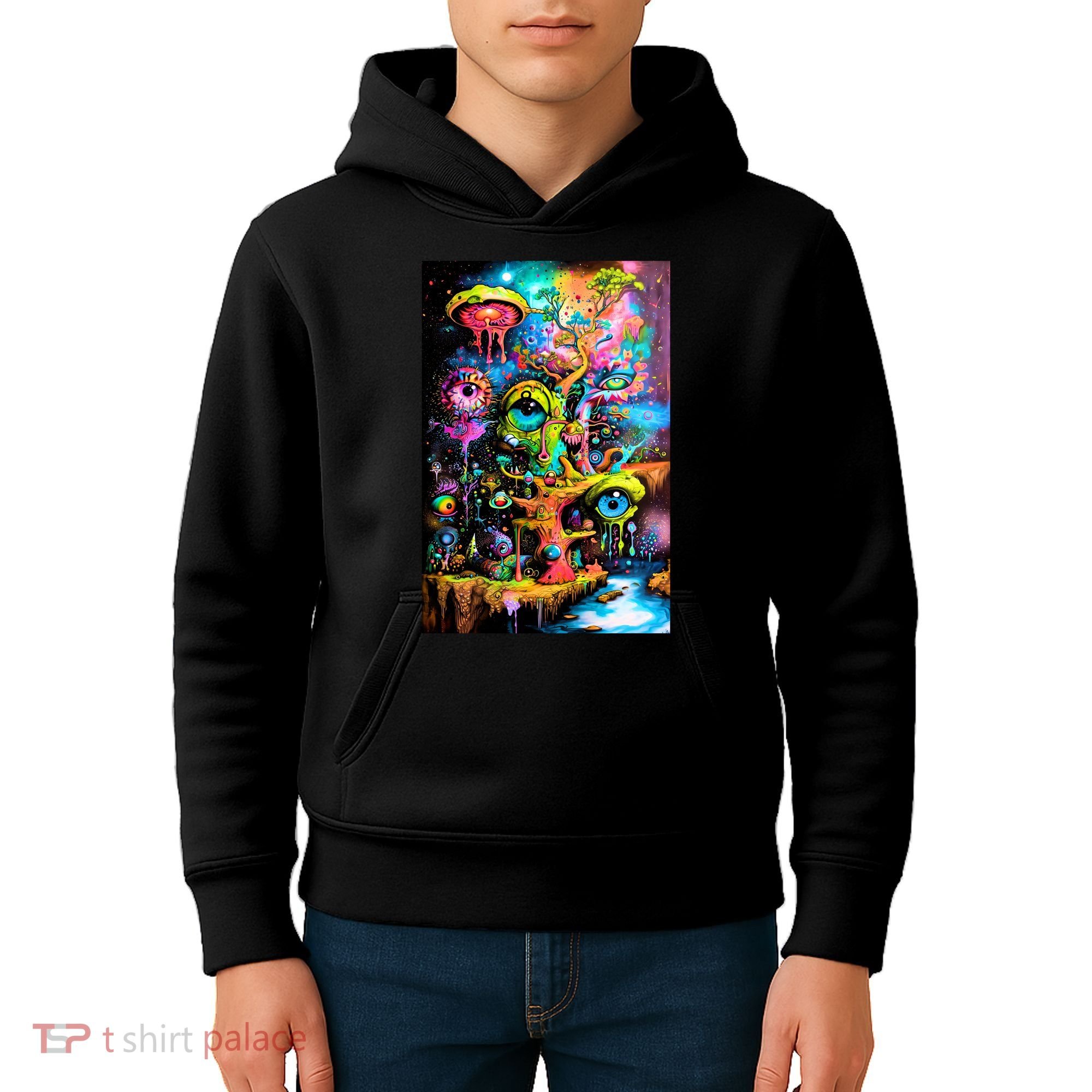 Surreal Vision: A Psychedelic Dreamscape Kids Hoodie