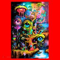 Surreal Vision: A Psychedelic Dreamscape Santa Hat thumb 1