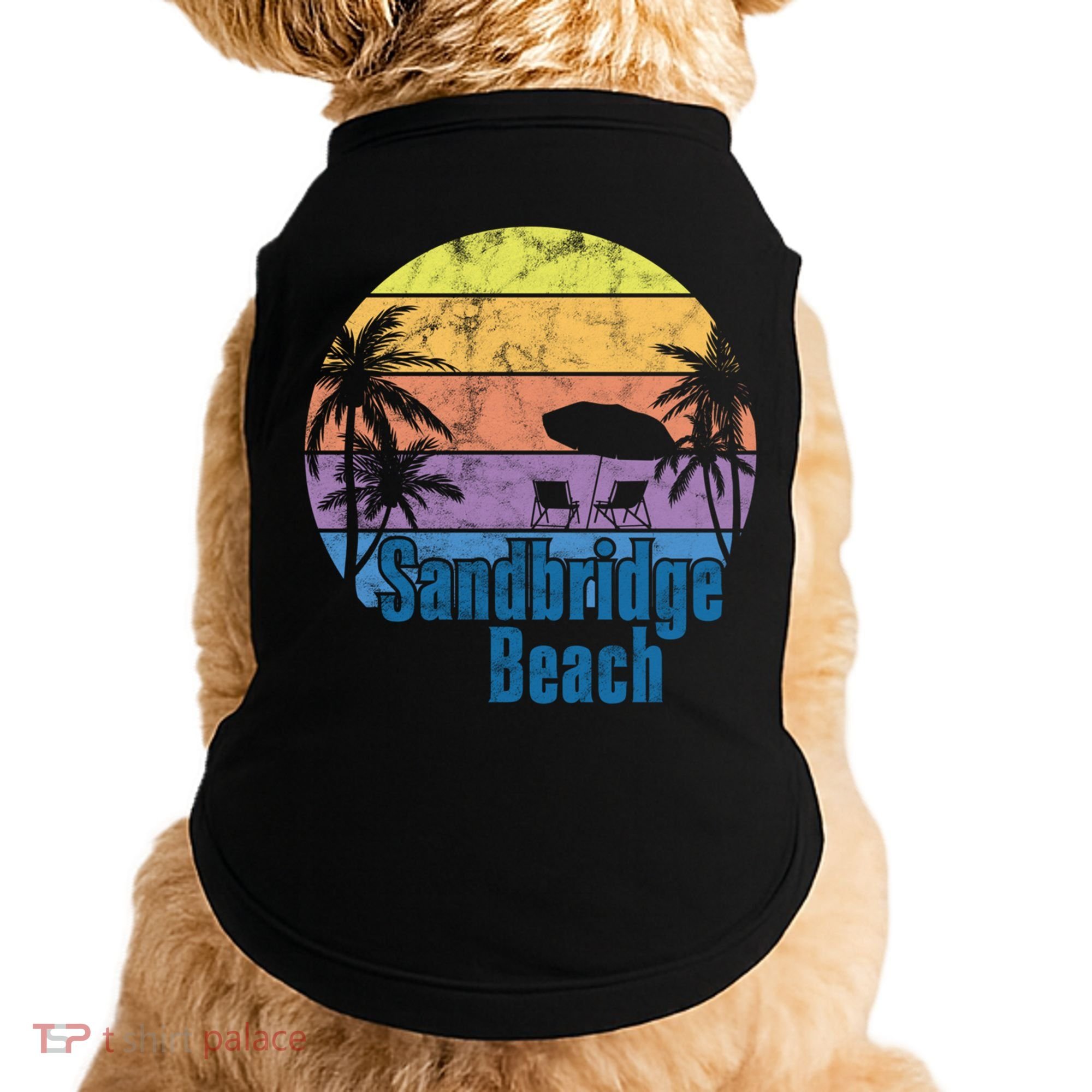 Sandbridge Virginia Beach Retro Sunset Family Beach Vacation Gift Doggie Tank
