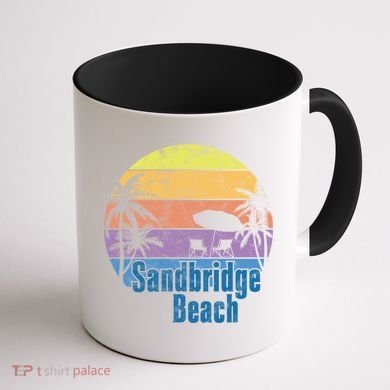 Sandbridge Virginia Beach Retro Sunset Family Beach Vacation Gift Coffee Mug back